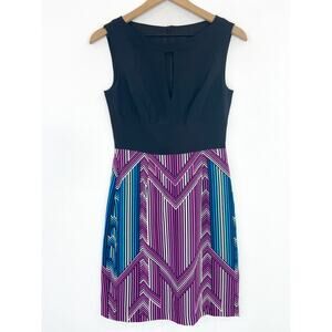 Trina Turk size 0 Women's Purple Silk Sleeveless Sheath Cocktail Coda Dress 0